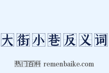 大街小巷反义词是什么意思的图片